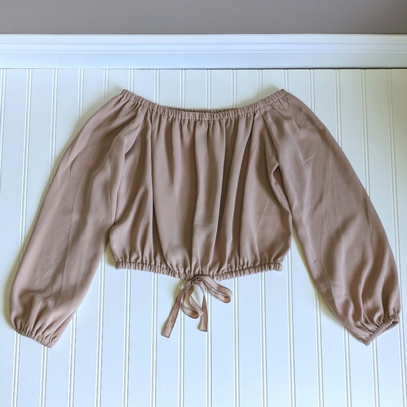 Aritzia Wilfred Eleanora Blouse Cropped off the shoulder Top - Picture 12 of 12